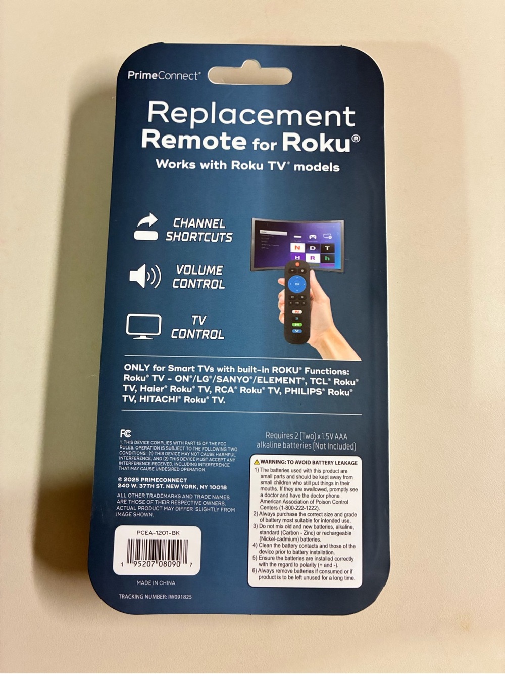 Replacement Remote for Roku - Black with Blue Navigation - Picture 2 of 2